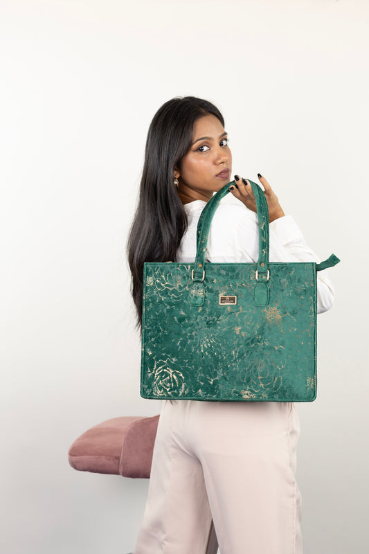 Weightless Wonder Green Rose Tote